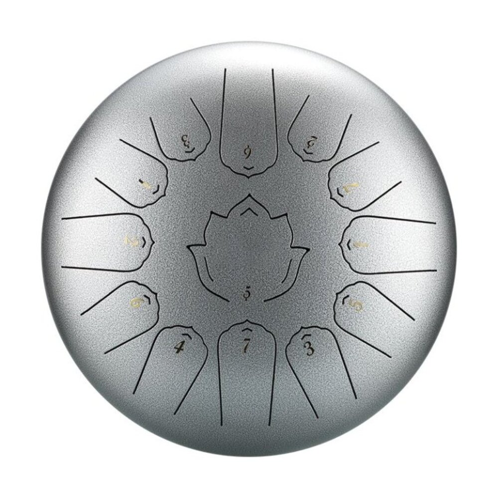 Steel Tongue Drum| Easy to Play| Relaxation & Stress Relief(12 in 13note silver)